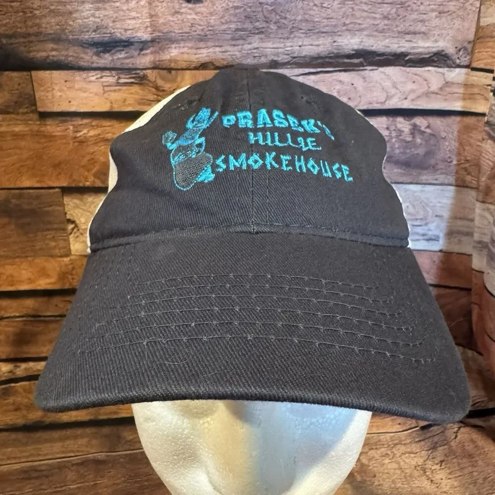 Prasek's Hillje Smokehouse Texas Blue White Mesh Trucker Hat Youth Cap BBQ
